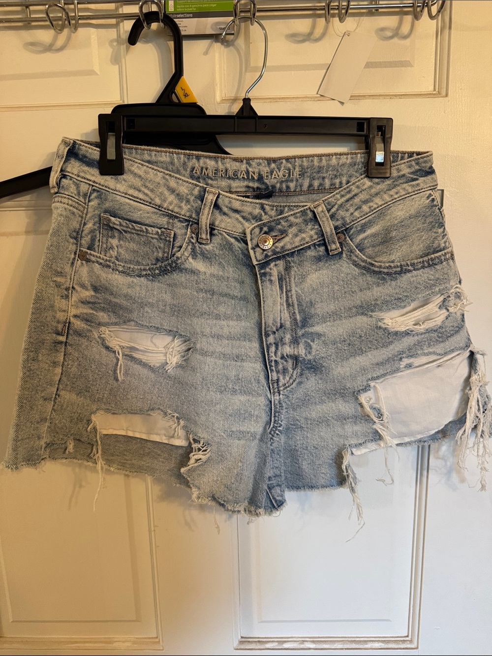 American Eagle Outfitters Light Wash Distressed Denim Shorts